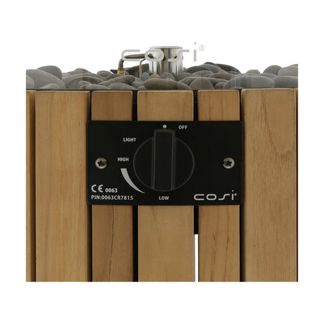 Cosi Pillar Teak Gas Flame Lantern - 106cm