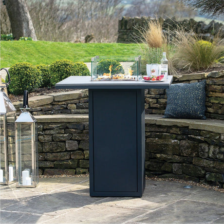 Cosi Black & Grey Gas Fire Pit Bar Table - 100cm