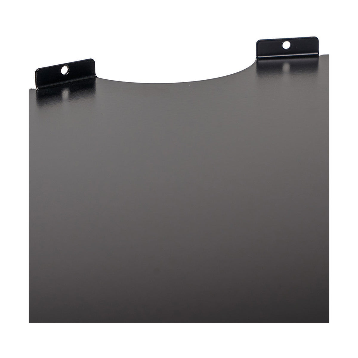 Cosi Cover Plate for Large Glass Set, 52cm, in matte black metal with a curved top edge and two mounting brackets, shown against a plain white background.