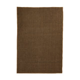 Rectangular indoor outdoor rug in natural and slate grey with a fine woven stripe pattern and bound edge, shown on a plain white background.