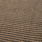 Close-up of the Indoor Outdoor Natural & Slate Grey Design Rug, showing a tight woven basketweave pattern in tan and dark grey polypropylene fibre.