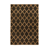 Indoor outdoor rug, 230 x 160cm, with a slate grey and natural diamond trellis pattern, polypropylene fibre, shown on a plain white background.