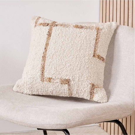 Indoor Outdoor Natural & Tan Fleck Design Scatter Cushion - 45 x 45cm