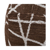 Indoor Outdoor Chocolate Brown & White Abstract Swirl Design Pouffe