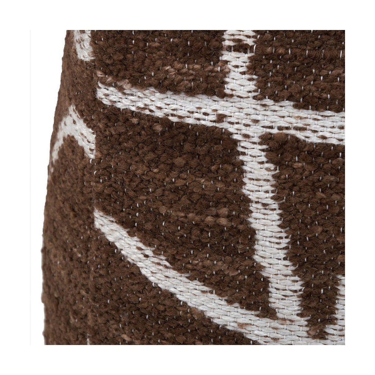 Indoor Outdoor Chocolate Brown & White Abstract Swirl Design Pouffe