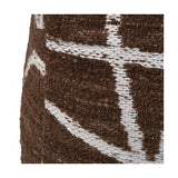 Indoor Outdoor Chocolate Brown & White Abstract Swirl Design Pouffe
