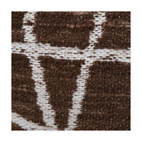 Indoor Outdoor Chocolate Brown & White Abstract Swirl Design Pouffe