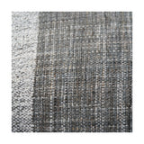 Close-up of woven fabric texture on the Indoor Outdoor Steel Grey & White Stripe Design Scatter Cushion, showing a tonal grey and white striped weave.
