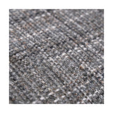 Close-up of the Indoor Outdoor Steel Grey & White Stripe Design Rug, 230 x 160cm, showing a woven fabric texture in mixed grey and white tones.