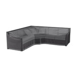 Outdoor Seating Set Aerocover Trapeeze, an anthracite fabric protective cover fitted over a corner sofa shape, shown on a plain white background.