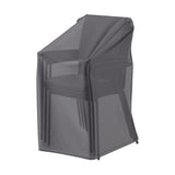 Stackable Chair Aerocover, 67 x 67cm, in translucent anthracite fabric fitted over a stacked chair outline, shown against a plain white background.