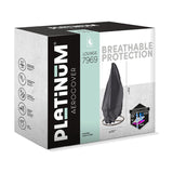 Packaging box for the Platinum Aerocover Hanging Chair Cover (7969), showing an anthracite fabric cover draped over a hanging chair, sized 100 x 100cm.