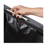 A hand closes the zip fastening on the anthracite fabric Cantilever Parasol Aerocover, 68 x 68cm, showing the reinforced seam detail up close.