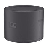 Round anthracite fire table Aerocover, 77 x 77cm, in fabric with a fitted low-profile shape and control panel visible, shown on a plain white background.