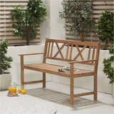Cambridge Light Teak Outdoor 3 Seater Acacia Bench - 150cm