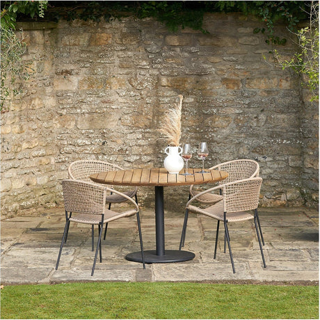 Dakota Natural Wheat Outdoor 4 Seater Dining Set - 77cm