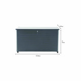 Rhode Island Large Galvanised Steel Cushion Box Anthracite - 91cm