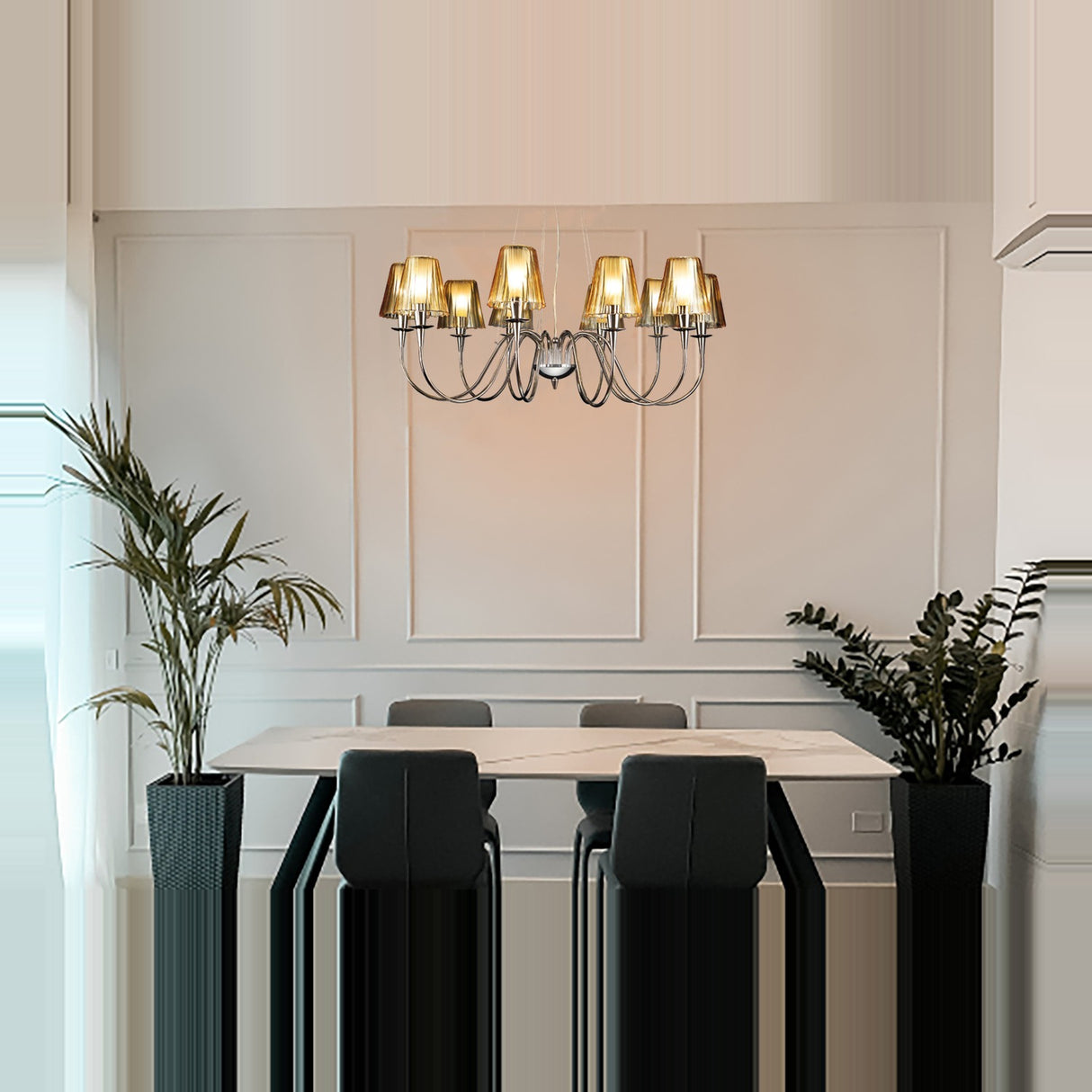 Opera 8 Light Glass Chandelier