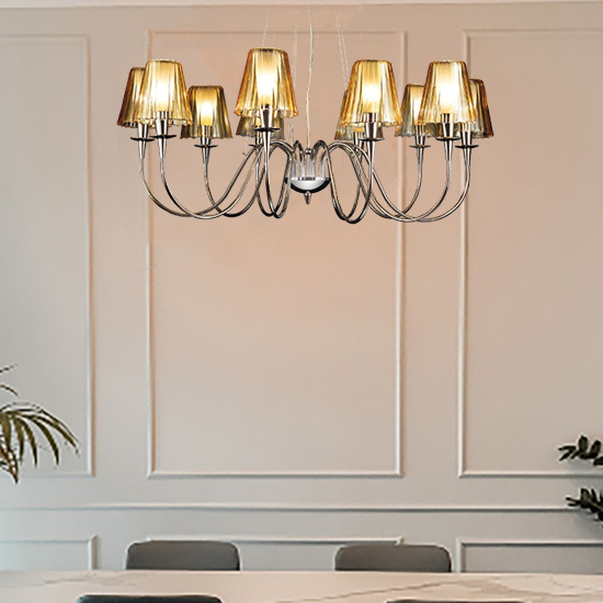 Opera 8 Light Glass Chandelier