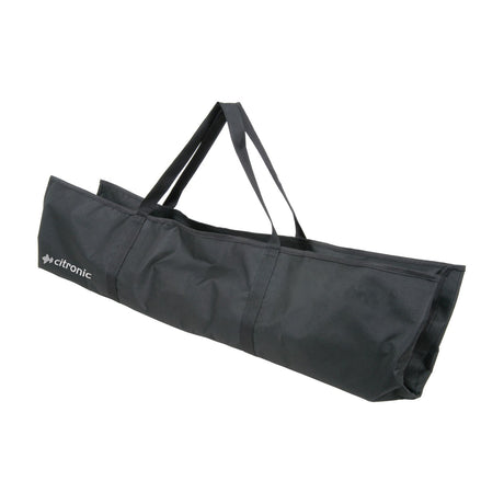 Citronic compact speaker stand carry bag in black heavy-duty fabric with twin webbing handles and printed logo, shown on a plain white background.
