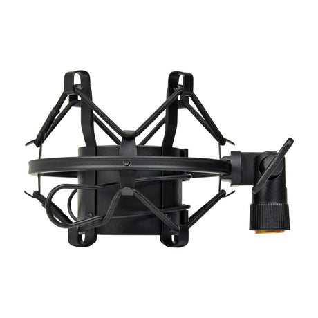 Citronic SMH45 45mm microphone shock mount by AVSL with metal frame, elasticated suspension, adjustable pivot and 5/8" threaded base on a white background.