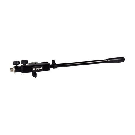Chord MBA2 telescopic boom arm in matte black with adjustable base knobs, 3/8" thread fitting and extendable arm, shown on a plain white background.