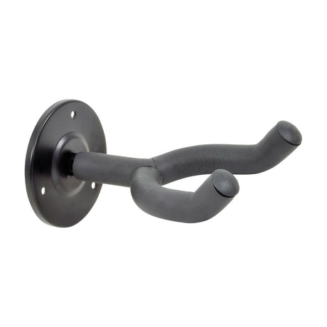 Chord GWB1 wall mount guitar hanger by AVSL with padded black forks and round wall plate, shown against a plain white background.