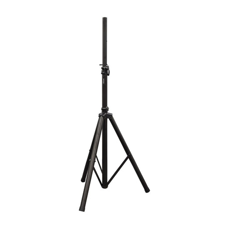 Citronic SS84 aluminium tripod speaker stand in matte black with adjustable centre pole, clamp lock, and rubber-footed folding legs on a white background.