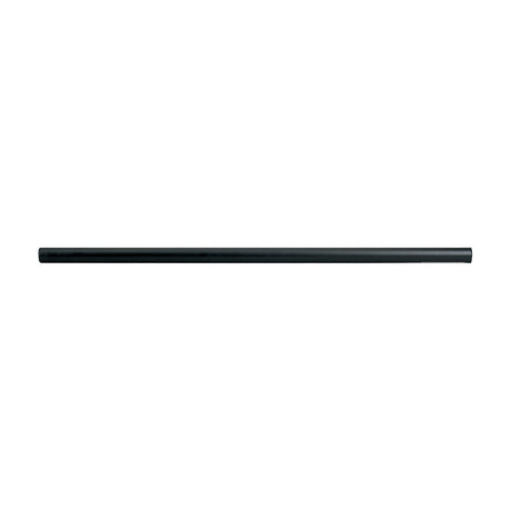 QTX 35mm steel speaker pole in matt black with rubber end caps, 80cm length, shown horizontally on a plain white background.