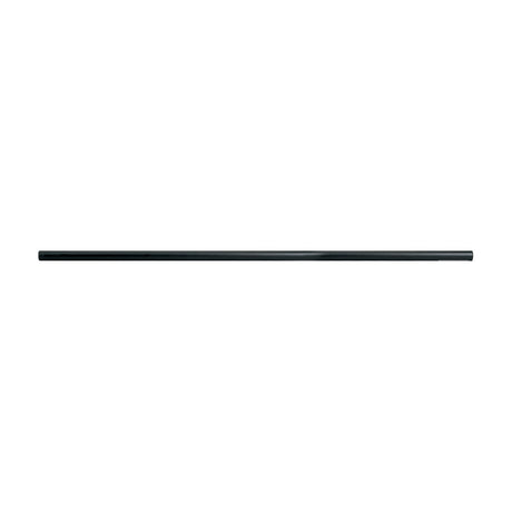QTX 35mm steel speaker pole in matt black with rubber end caps, 120cm length, shown horizontally on a plain white background.