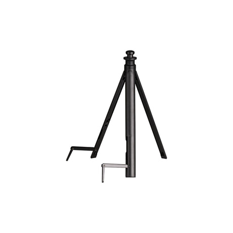 Musedo MGS-10 Compact Foldaway Guitar Stand by AVSL, shown unfolded in matte black with tripod legs and support arms on a plain white background.