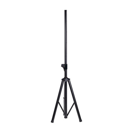 QTX heavy duty steel speaker stand by AVSL with adjustable black tripod base, locking clamp and 35mm pole, shown against a plain white background.