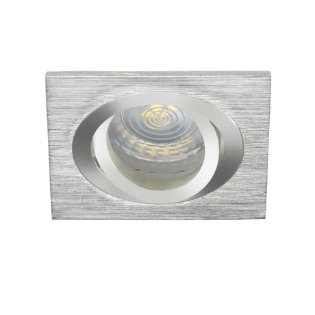 Seidy 90x90 Square MR16 Recessed Downlight - Brushed Aluminium