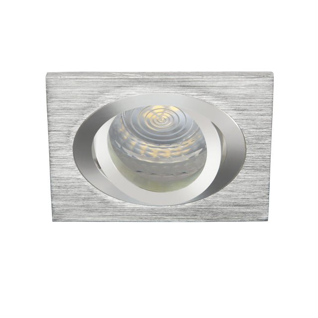 Seidy 90x90 Square MR16 Recessed Downlight - Brushed Aluminium
