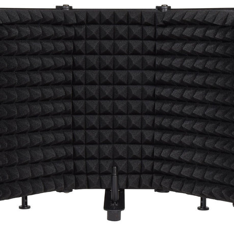 Citronic MIS-705P 5-section foldable mic isolation screen by AVSL, showing black acoustic foam panels around a central 3/8" mounting post.