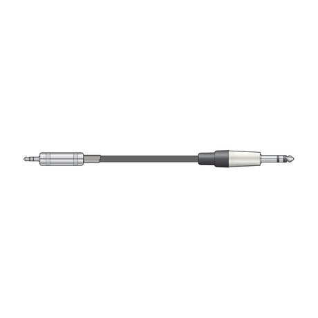 Citronic S6-3J600 audio lead with 3.5mm stereo TRS mini jack and 6.3mm stereo TRS jack plug, shown on a plain white background.