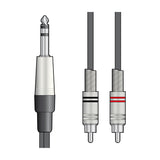 Citronic S6J-2R150 6.3mm TRS Jack to 2x RCA Lead 1.5m