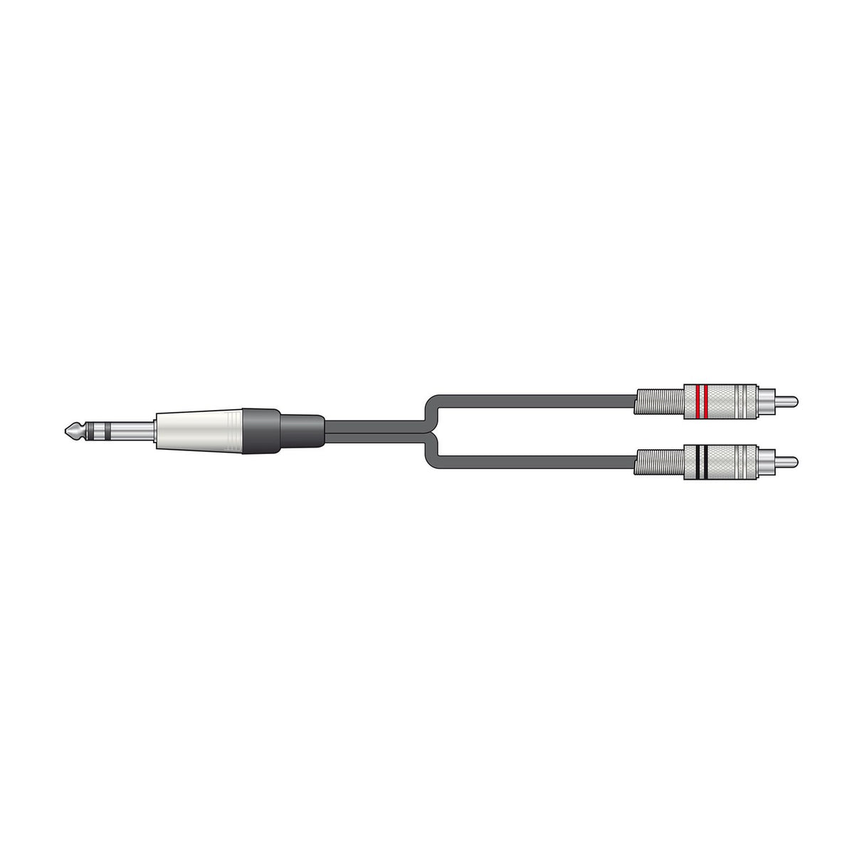 Citronic S6J-2R300 Stereo 6.3mm TRS Jack to 2 RCA Lead