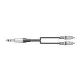 Citronic S6J-2R300 Stereo 6.3mm TRS Jack to 2 RCA Lead