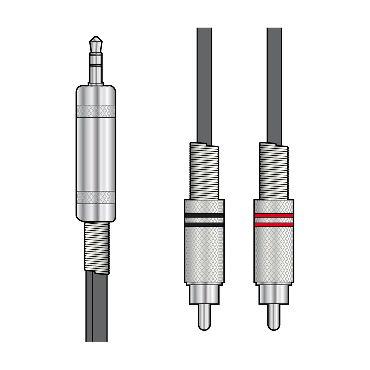 Citronic S3J-2R150 3.5mm Jack to 2x RCA Audio Lead