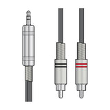 Citronic S3J-2R150 3.5mm Jack to 2x RCA Audio Lead