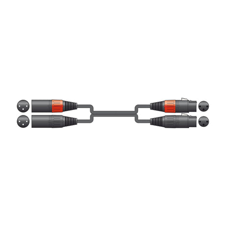 Citronic twin XLR audio lead with two male XLR connectors on one end and two female XLR connectors on the other, shown on a white background.