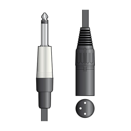 Citronic M6J-XM600 audio lead showing a 6.3mm mono jack plug and male XLR connector with pin layout, on a plain white background.