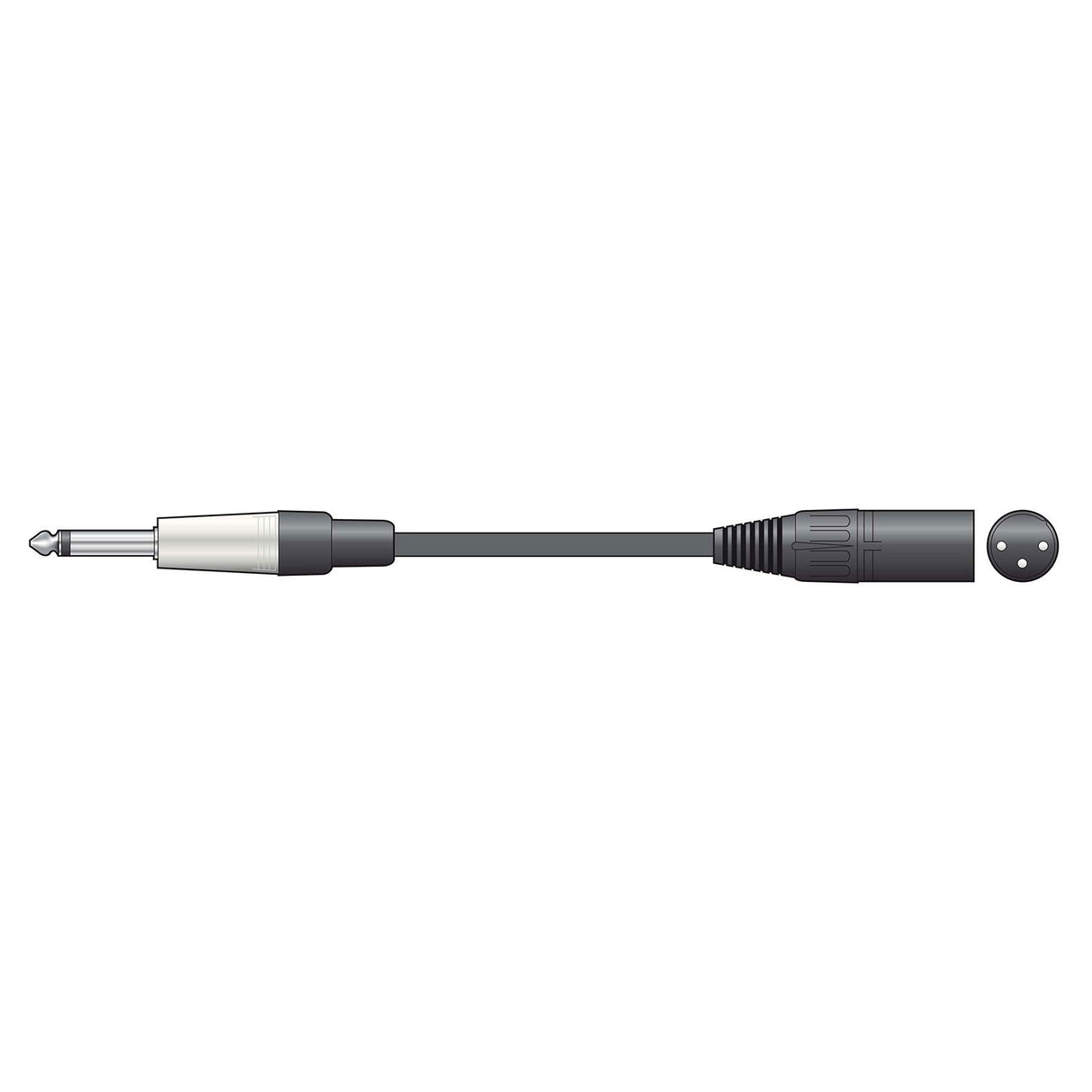 The image shows a Citronic Classic Audio Lead Mono Jack To XLR Male - 12m, featuring pure copper conductors. It has a quarter-inch audio jack on one end and an XLR connector on the other, all displayed against a plain white background.