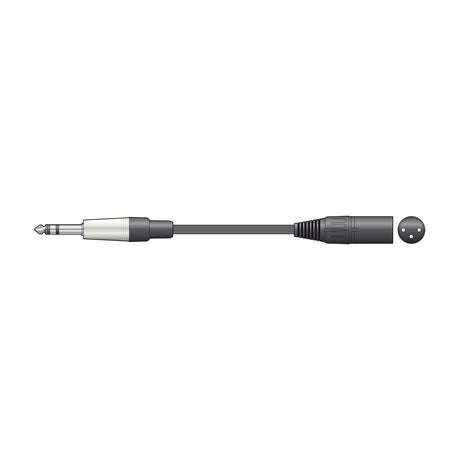 Citronic S6J-XM150 1.5m audio cable with a 6.3mm TRS jack plug on one end and a male XLR connector on the other, shown on a white background.