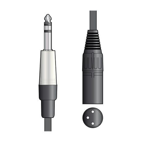 Citronic S6J-XM600 6m balanced cable showing 6.3mm stereo TRS jack and male XLR connector with pin-out view on a plain white background.