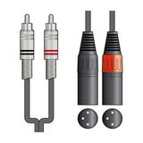 Citronic 2R-2XM150 Shielded 2 RCA to 2 XLR Male Audio Lead