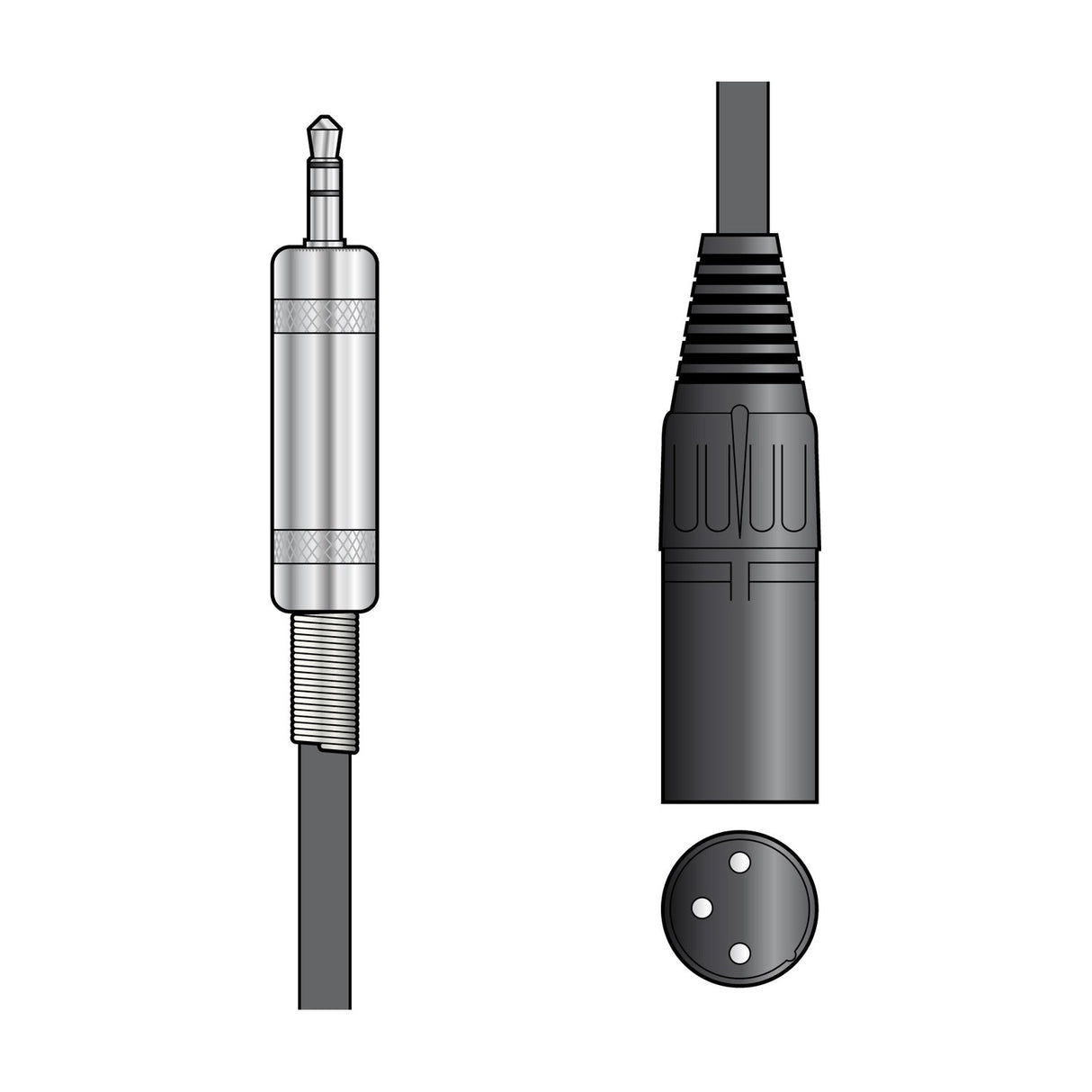 Citronic S3J-XM050 3.5mm TRS Jack to XLR Male Lead 0.5m