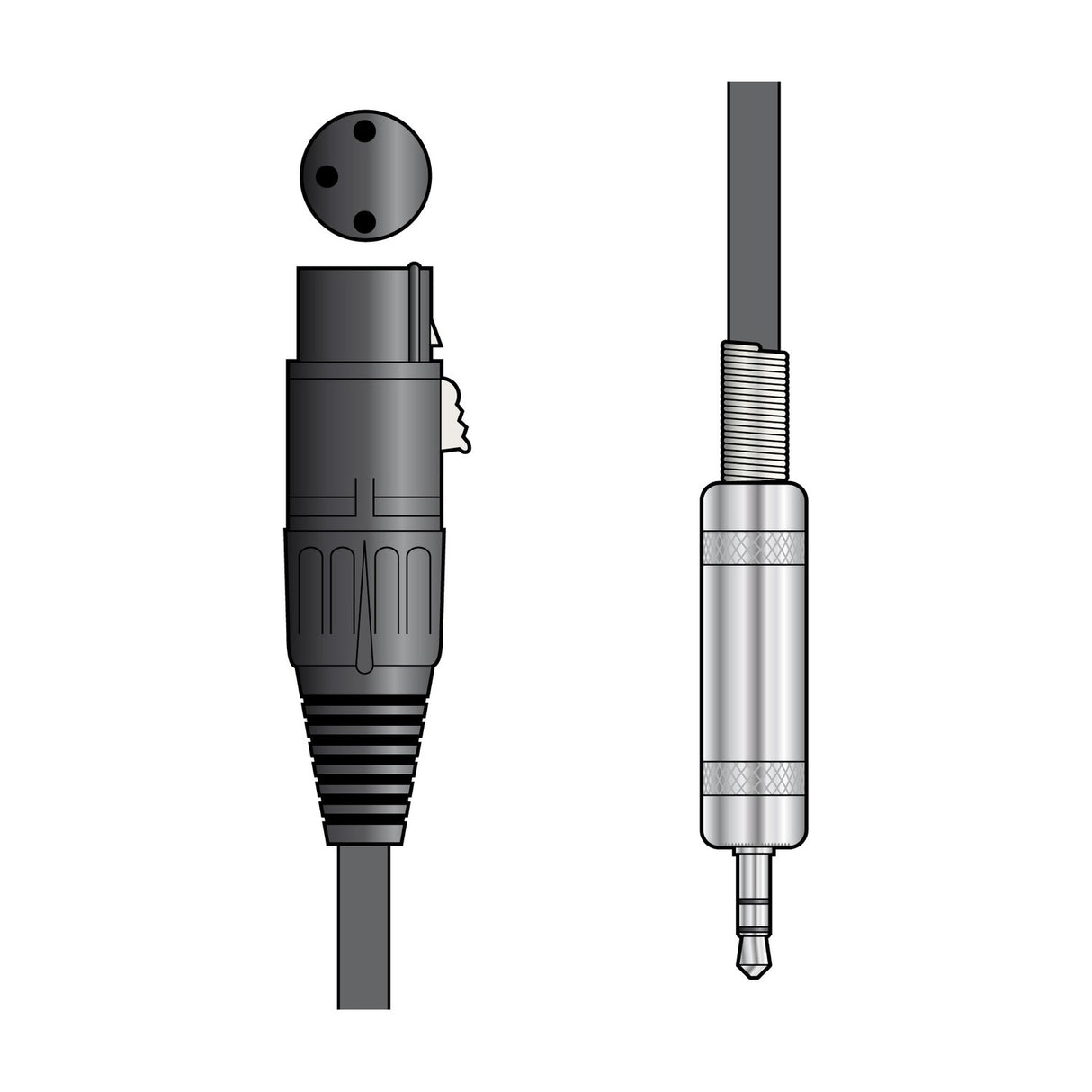 Citronic S3J-XF051 XLR Female to 3.5mm TRS Jack Lead 0.5m