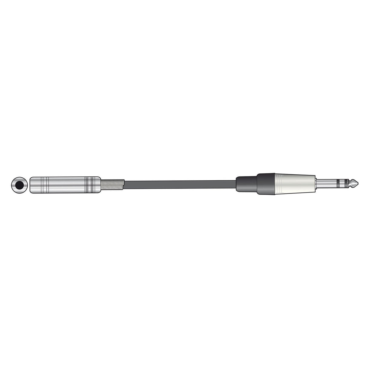 Illustration of the Citronic Classic audio lead with pure copper conductors, featuring a 6.3mm plug on one end and a 6.3mm socket on the other, displayed on a white background.